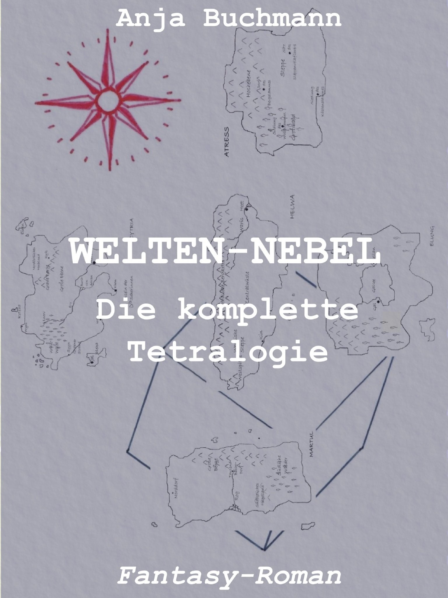 Weltennebel - die komplette Tetralogie, Cover, Genre: Fantasy, Tetralogie, Weltennebel 1: Die Töchter der Sechs, Weltennebel 2: Im Schutz des Nebels, Weltennebel 3: Weltenspiegel, Weltennebel 3: Weltenspiegel